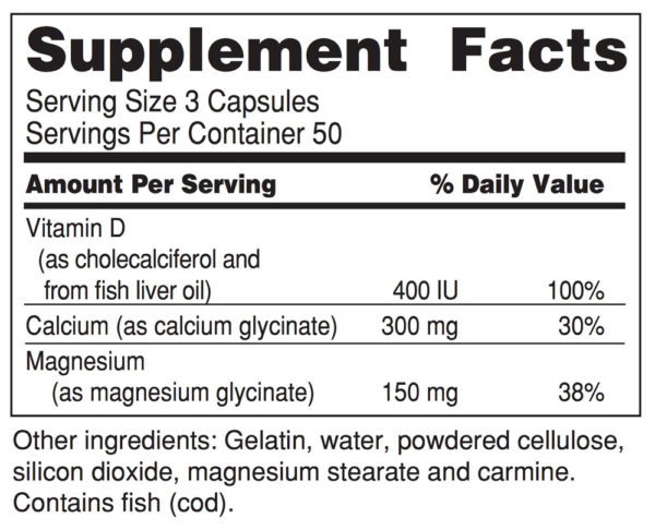 Cal-Mag Chelated with D3 150 caps #3402