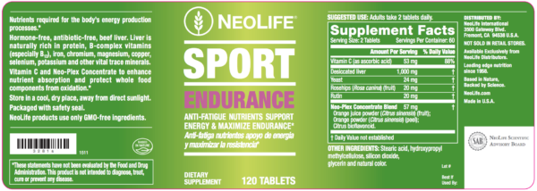 Sport Endurance 120 tabs item 3281-1376